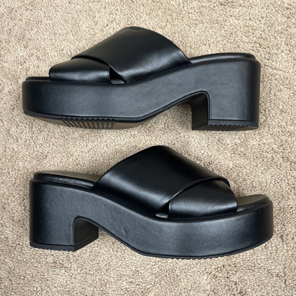 Nordstrom Heels Womens 9.5 Black Chunky Platform Y2K Inspired Block Heel NEW - Picture 6 of 9